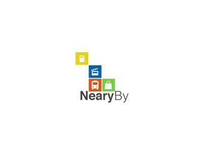 NearyBy app design find flat ios iphone logo map search