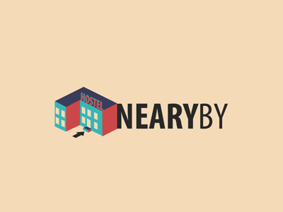 NEARYBY app design find hotel ios iphone logo
