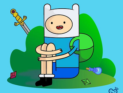 Finn the Human adobe ilustrator adventure time art artwork cartoon creative digital digital art digitalart drawing illustration