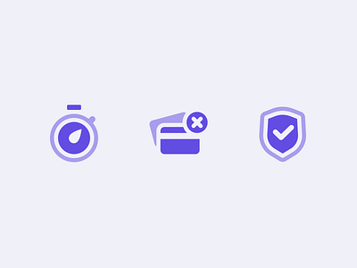 Icon set [Fast - Free - Safe] arguments badge card check chronometer credit credit card fast free icons loan safe sales shield timer valid