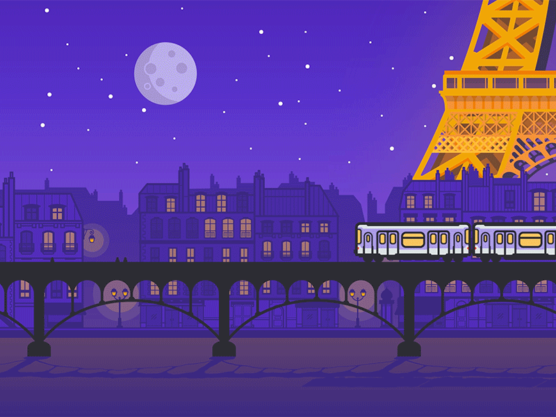 Good night Paris effeil tower france game indie game metro moon night paris seine subway