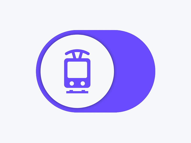 Trains / stations toggle button animation app css gif icon javascript logo metro station suway switch train ui ux