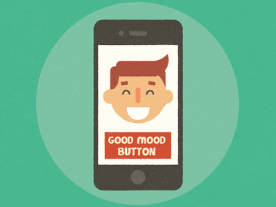 Good mood button 2d animated animation gif head iphone phone