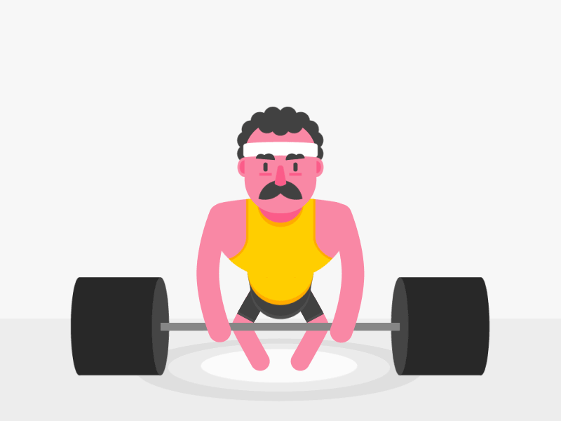 Weightlifter 2d animation 2danimation after effects aftereffects animated animation doingness gif loop weightlifter