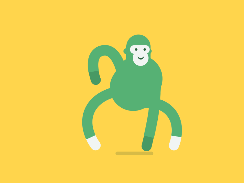 Dancing monkey 2d after effects animated animation character dancing design gif monkey rubberhose