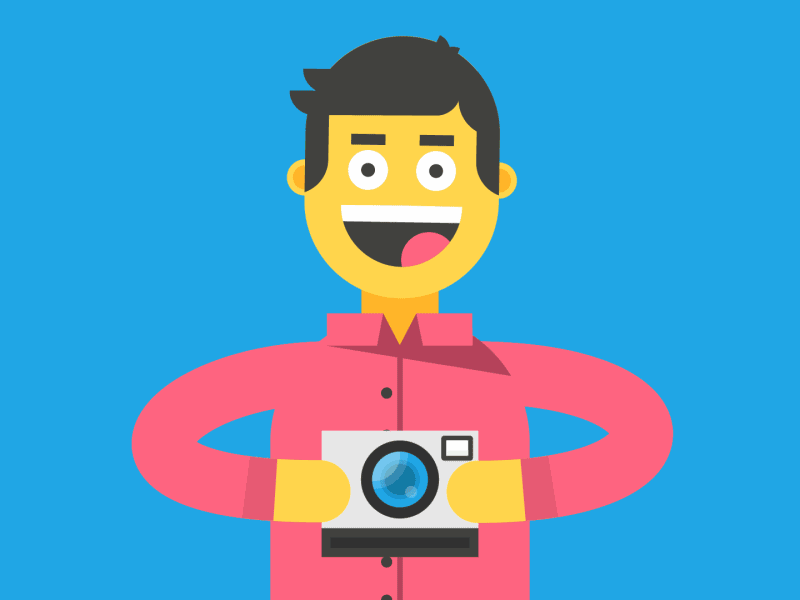 Taking a picture animated animation camera character animation character design gif loop motion graphics polaroid