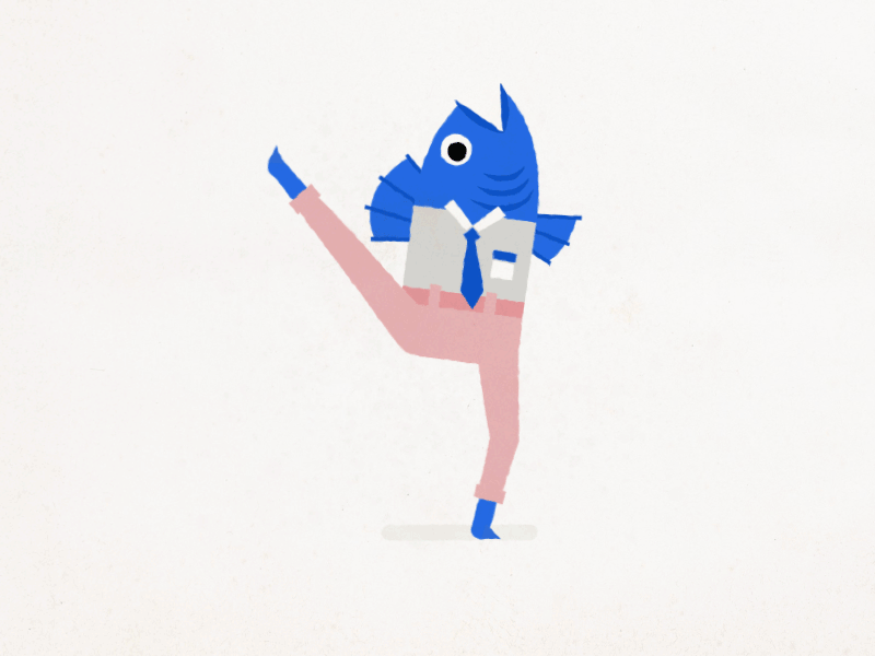 Fishead animated animation character dancing design fish fishead gif head looping mograph stupid