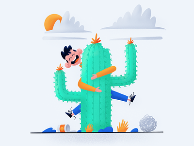 Painful Love 🌵 cactus character desert happy illustration ipad ipadpro procreate procreate app