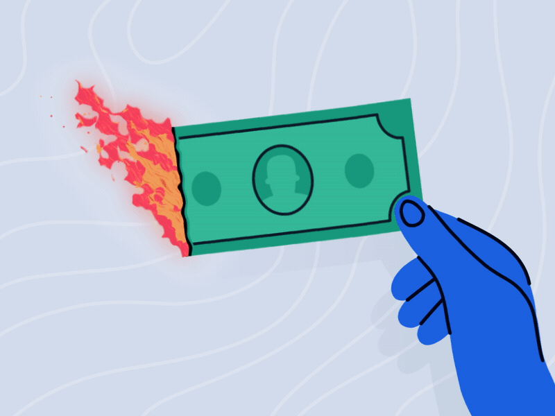 Consumerism 💰 animated animation burning dollar gif hand holding money