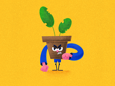 Angry Mr. Pots 😠 angry character character design characterdesign illustration plant pot procreate procreate app procreate art procreateapp textures