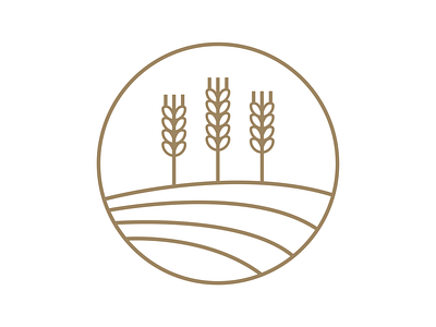 Grains logo branding clean design field grains illustration logo sun