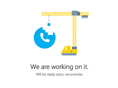 Working on it building call crane error illustration skype