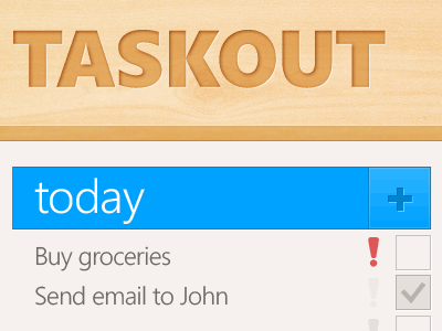 *ANIMATION New Task - Taskout for Windows Phone 7 7 add animation app application blue button design do edit gif important input list metro mobile phone photoshop reminders tasks things to to do todo type ui windows wip wood
