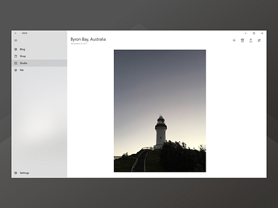 Imagining VSCO for Desktop, Windows - Photo details app concept edit fluent gallery minimal photo redesign vsco windows