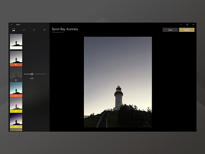 Imagining VSCO for Desktop, Windows - Edit photo app concept edit fluent gallery minimal photo redesign vsco windows