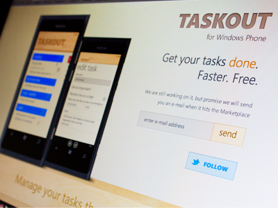 Taskout App Website Tilted