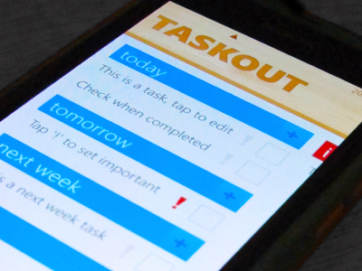 Taskout App Windows Phone