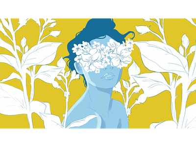 Lady with Flower illustration illustrator photoshop