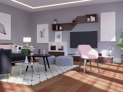 #01 Living Room Interior-Scandinavian Style