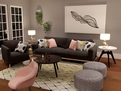 #02 Living Room Interior-Scandinavian Style