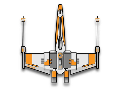 X-wing Fighter design flat icon illustration illustrator logo starwars vector