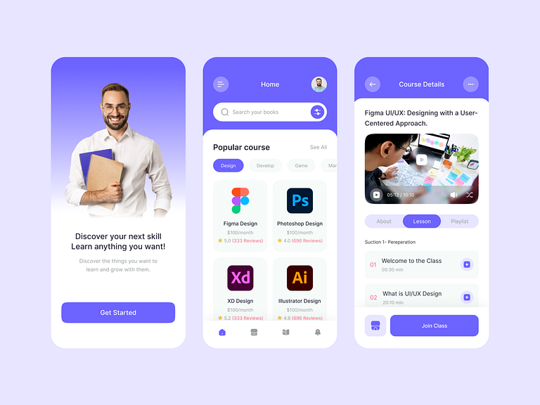 Online Course Mobile App by Mehedi Hasan Rana on Dribbble