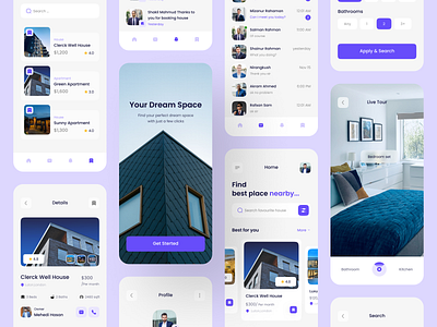 Real Estate Mobile App agent apartment app building clean ui estate finder home house house rent app mhrana200 mobile mobile app mobile app design modern design property app real real estate design rent uiuxdesign