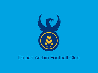 Aerbin logo redesign aerbin dalian flat football logo soccer