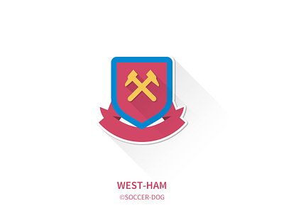 West-Ham badge flat logo minimalist premier league soccer west-ham