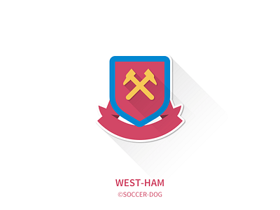 West-Ham badge flat logo minimalist premier league soccer west ham