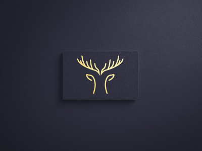 Golden Deer Head Logo animal branding deer deer head gold gold foil golden logo logo design stag