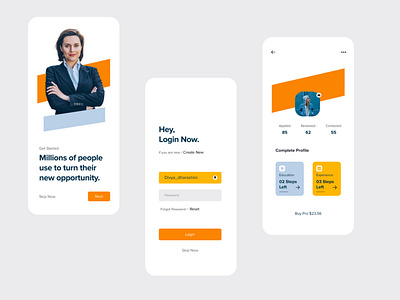 Placement Login app branding design ui ux