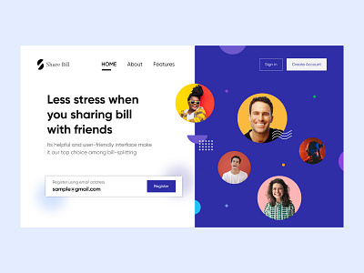 Sharing Bill Website branding design graphic design typography ui ux vector