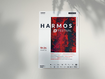 Harmos Festival blue colorblock design esmae festival graphic design harmos minimal music festival proposal red