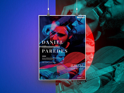 Daniel Paredes colorful double exposure graphic design guitar music poster