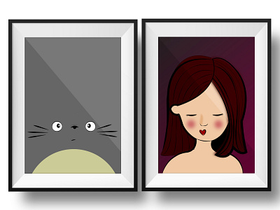 illustrations color illustration self portrait totoro vector