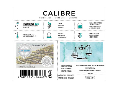 Calibre Branco (White wine) - Douro Doc - Portugal back label graphic design illustration wine label