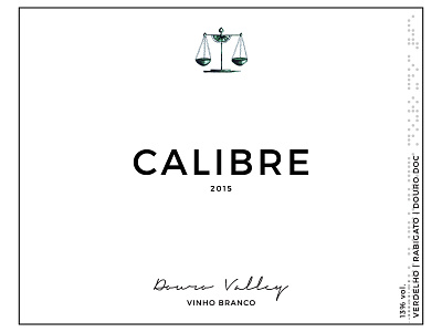 Calibre Branco (White wine) - Douro Doc - Portugal classic wine label graphic design wine label