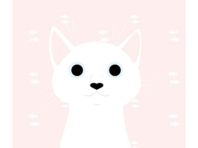 Cat Series - White cats colorblock fish graphic design illustration minimal pastel