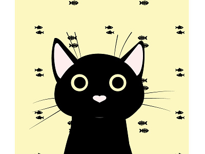 Cats Serie Black black cat cartoon cat series cats colorblock funny graphic design illustration minimal