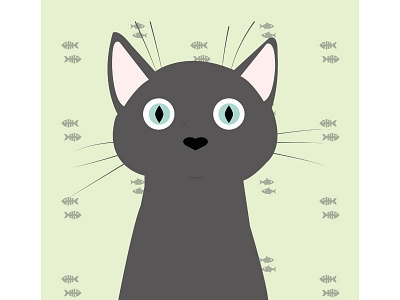 Cat series - Grey cats colorblock fish graphic design illustration minimal pastel