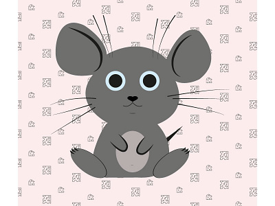 Little grey mouse black cat cartoon cats colorblock funny graphic design illustration minimal mouse series