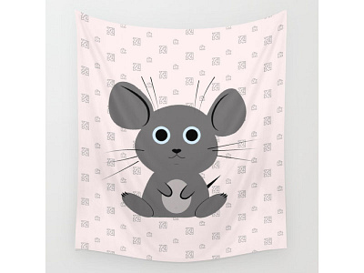 Little grey mouse black cat cartoon cats colorblock funny graphic design illustration minimal mouse series