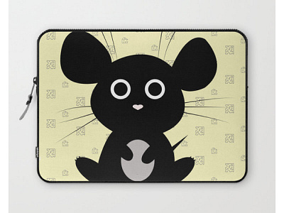 Black mouse cartoon colorblock funny graphic design illustration minimal mouse series