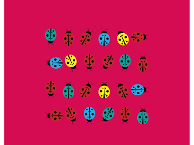 colorful bugs cartoon colorblock funny graphic design illustration ladybug ladybug series minimal pattern