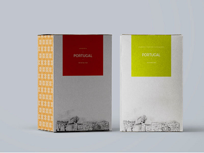 Shipping boxes - Vinho Verde and Douro Doc brand colorful graphic design green orange project proposal ruins draw visual identity white wine packaging