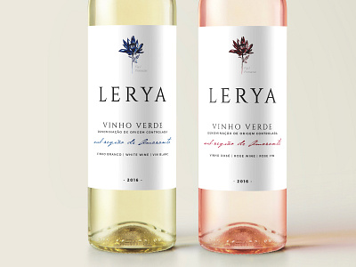 Wine label Lerya white and rose feminine wine label flower illustration product photo stylish label wine label wine packaging