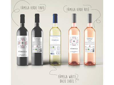 Fâmega wine labels back wine label flower illustration product photo stylish label wine label wine packaging