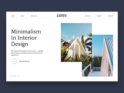 Home Page Concept — Interior Design design home page homepage design minimal typography ui uidesign uiux web website