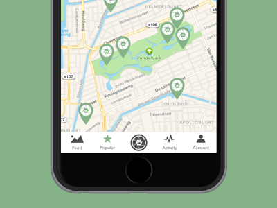 Popular Map View Dribbble app ios minimal mobile mockup